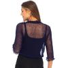 imageBack From Bali Womens Sheer Bolero Shrug Lightweight Knit Sweater for Dresses Cropped Jacket Evening DressesDark Navy