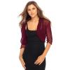 imageBack From Bali Womens Sheer Bolero Shrug Lightweight Knit Sweater for Dresses Cropped Jacket Evening DressesMaroon