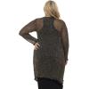 imageBack From Bali Womens Plus Size Metallic Sheer Long Cardigan Lightweight Open Front Shrug Lite Knit Sweater 2X 3X 4XGold