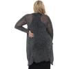 imageBack From Bali Womens Plus Size Metallic Sheer Long Cardigan Lightweight Open Front Shrug Lite Knit Sweater 2X 3X 4XSilver
