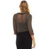 imageBack From Bali Womens Sheer Bolero Shrug Lightweight Knit Sweater for Dresses Cropped Jacket Evening DressesMetallic Black Gold