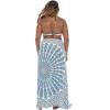 imageBack From Bali Womens Plus Size Sarong Swimsuit Cover Up Peacock Beach Wear Bikini Wrap Skirt with Coconut ClipWhite Blue