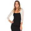 imageBack From Bali Womens Sheer Bolero Shrug Lightweight Knit Sweater for Dresses Cropped Jacket Evening DressesCream Off White